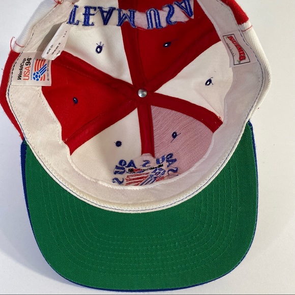 Vintage Nutmeg 1994 TEAM USA World Cup USA 94 Color Block Official Snapback Cap - Picture 6 of 11